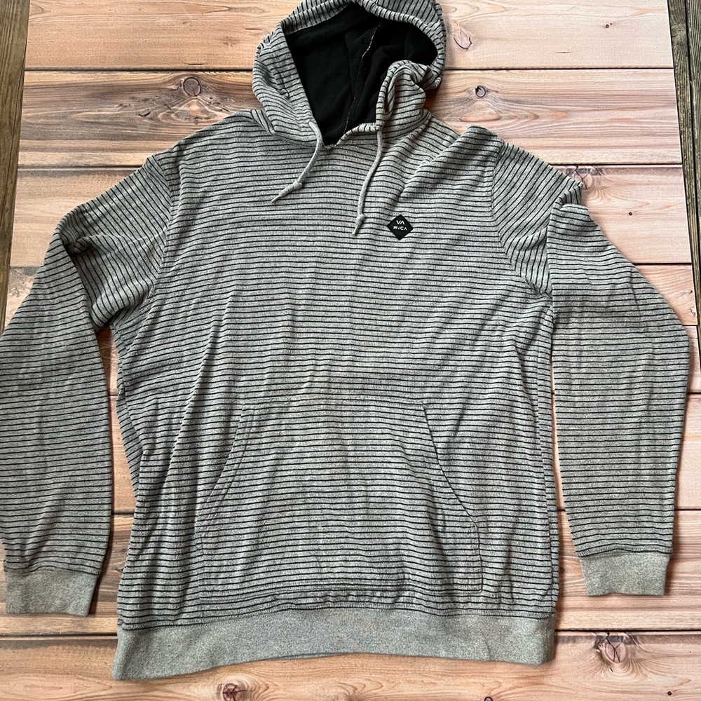 RVCA Black and Gray Men's Hoodie